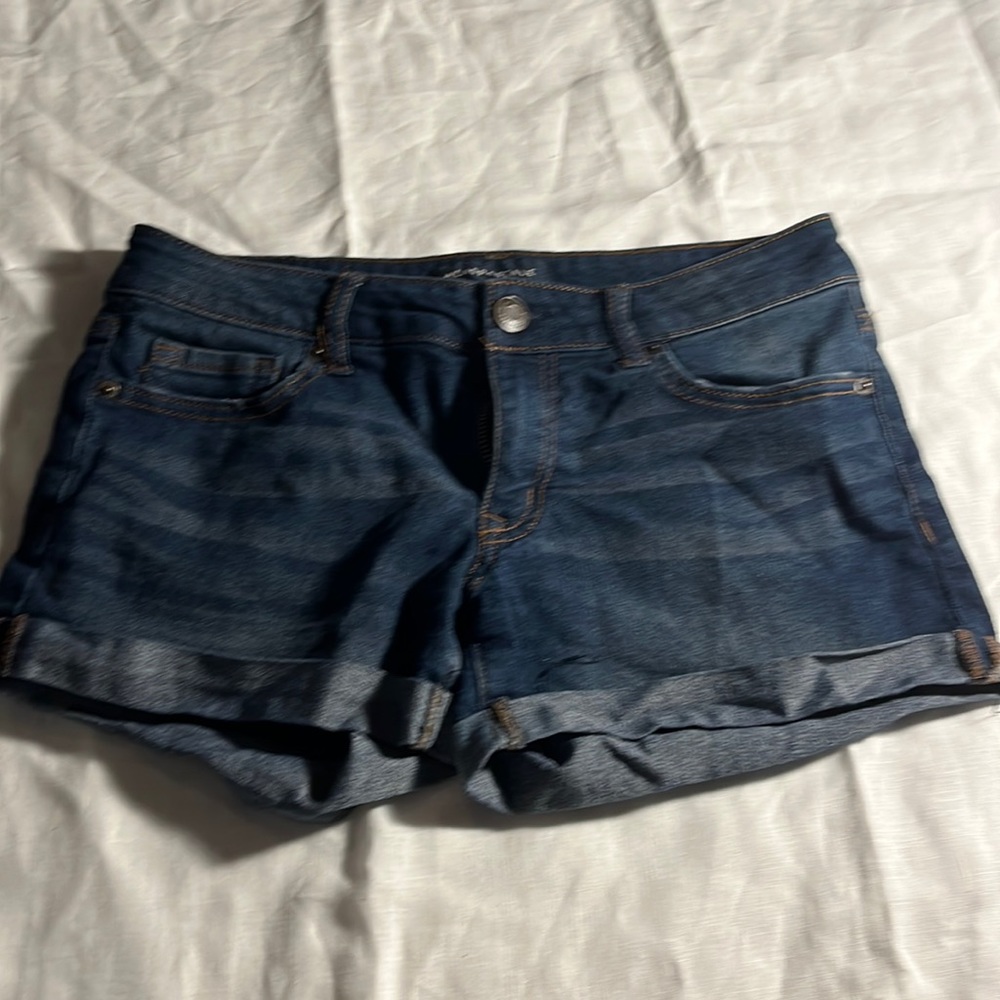 Aeropostale MIDI Dark Wash Jean Shorts Size 2